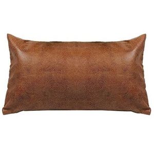 Decorative Lumbar Pillow Cover Faux Leather